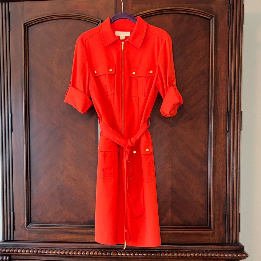 Michael Kors Belted Orange Dress - Size S
